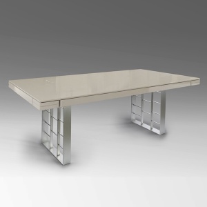 Masa dining design LUX Vita 200cm gri cenusiu/ argintiu mat - Img 2