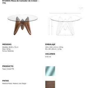 Masa dining design modern Walnut Round 140cm - Img 6