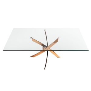 Masa dreptunghiulara design modern Veola auriu roze 150x95cm - Img 2