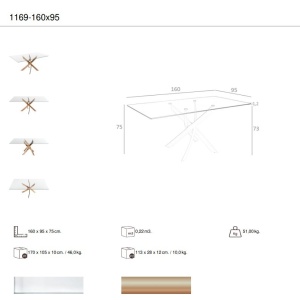Masa dreptunghiulara design modern Veola auriu roze 180x95cm - Img 4