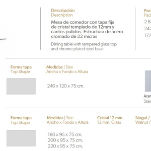 Masa eleganta design modern Ruby, 220x95cm AC 1049 - Img 5