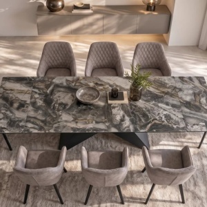 Masa Extensibila cu Blat Ceramic Taupe, DIAMOND 180-260cm - Img 6