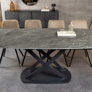 Masa extensibila cu design prin rotire Inception 130-190cm antracit - Img 5