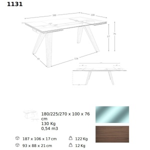 Masa extensibila deosebita design LUX Glass 180-270cm - Img 2