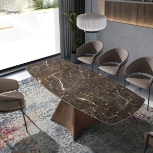 Masa extensibila deosebita design LUX Porcelain Marble 135-205cm - Img 8