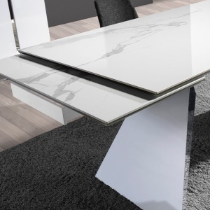Masa extensibila deosebita design LUX Porcelain Marble 160-240cm - Img 4