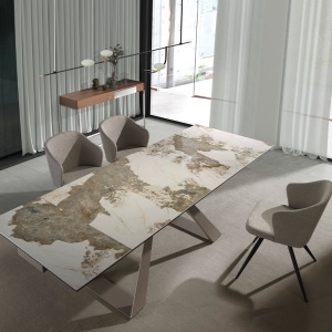 Masa extensibila deosebita design LUX Porcelain Marble 160-240cm - Img 7