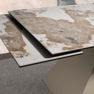 Masa extensibila deosebita design LUX Porcelain Marble 180-260x90cm - Img 6