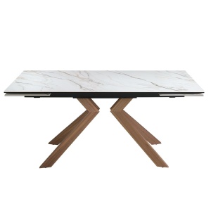 Masa extensibila deosebita design LUX Walnut-Marble 180-260x90cm - Img 8