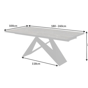 Masa extensibila design extravagant Prometheus 180-260cm, gri alb - Img 7