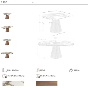 Masa extensibila design LUX Porcelain Marble 130-190cm - Img 10
