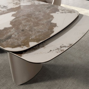 Masa extensibila design LUX Porcelain Marble 180-260cm - Img 7