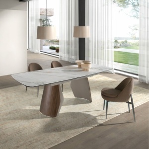 Masa extensibila design LUX Porcelain Marble 180-270cm - Img 5