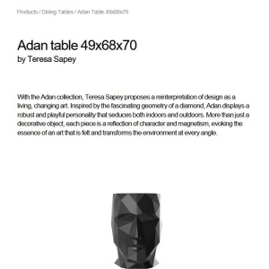 Masa exterior/interior design decorativ ADAN STOOL, mat - Img 4