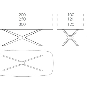 Masa fixa eleganta design LUX BLADE 300x120cm - Img 3