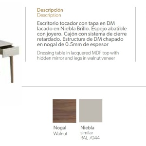 Masa machiaj eleganta design modern Platin AC-CP1709DK-NOGAL - Img 3