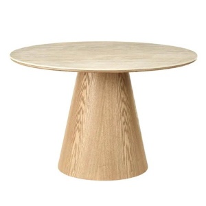 Masa rotunda Ceramica travertin, Furnir stejar, UNIQUE 120cm - Img 2