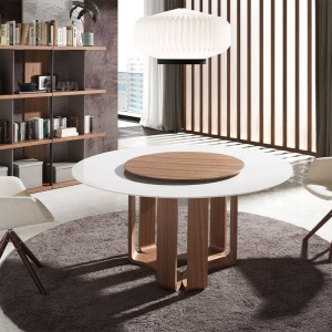 Masa rotunda deosebita design LUX Porcelain Marble 150cm - Img 5