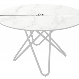 Masa rotunda design modern Circular 120cm, alb - Img 6