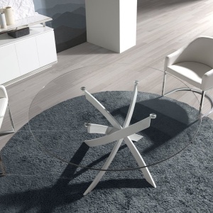 Masa rotunda design modern Veola alb, 110cm - Img 8