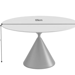 Masa rotunda SIGNATURE 135cm ceramica alba - Img 7