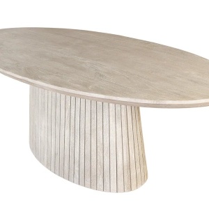 Masa sufragerie ART DECO 220cm lemn masiv de mango, gri fumuriu - Img 8