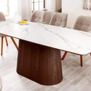 Masa sufragerie, Ceramica Alba, Furnir Nuc, UNIQUE 200cm A-45139 VC - Img 10