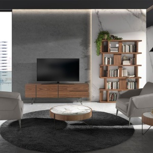 Masuta auxiliara deosebita design LUX Walnut-Marble - Img 7