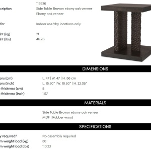 Masuta auxiliara design LUX Bravon, Ebony oak veneer - Img 10