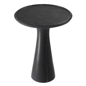 Masuta auxiliara design LUX din marmura neagra Pompano low 114330 HZ - Img 3