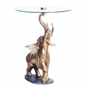Masuta auxiliara design unicat Elephant 75cm auriu - Img 3