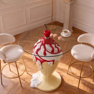 Masuta bistro stil pop art modern SWEET SOCIETY 90cm galben - Img 7