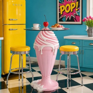 Masuta bistro stil pop art modern SWEET SOCIETY 90cm roz