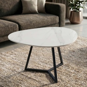 Masuta de cafea cu blat ceramic alb MARVELOUS 70cm