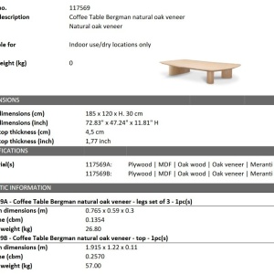Masuta de cafea design LUX Bergman furnir stejar - Img 4