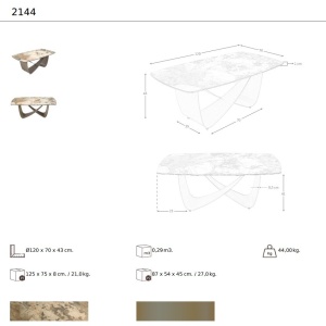 Masuta de cafea design LUX Marble - Img 6