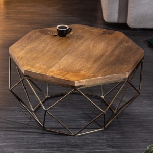 Masuta de cafea design minimalist Diamond 70cm Mango - Img 3