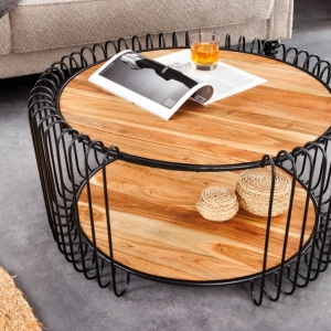 Masuta de cafea, Metal, Lemn, TRUE ELEMENTS 70cm - Img 2