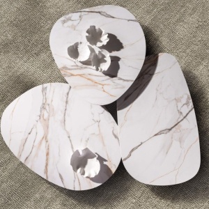 Masuta de cafea Porcelain Marble si lemn furniruit Walnut - Img 7