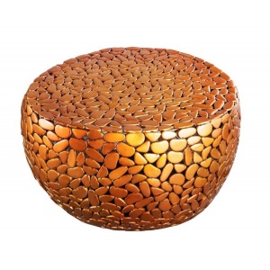Masuta decorativa Stone Mosaic 72cm, cupru