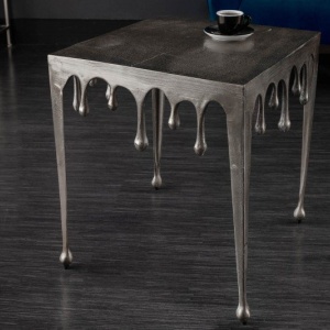 Masuta deosebita design picatura Liquid Line L 50cm, argintiu - Img 3