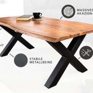Masuta design industrial vintage Mammut X 120cm, salcam - Img 2