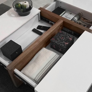 Masuta eleganta design LUX cu spatiu de depozitare Glossy White AC 2060 - Img 8