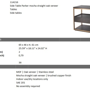 Masuta laterala cu sertar design elegant LUX Parker 114216 HZ - Img 6