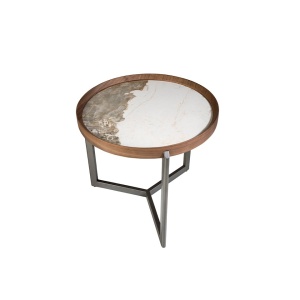 Masuta laterala deosebita design LUX Walnut-Marble - Img 2