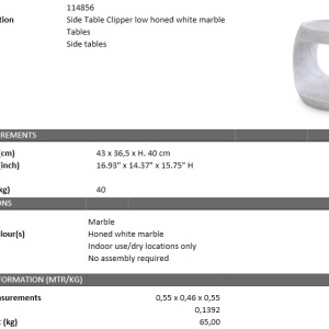 Masuta laterala design LUX Clipper low, alb 114856 HZ - Img 5