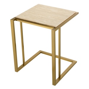 Masuta laterala design LUX cu blat din travertin Cocktail - Img 3