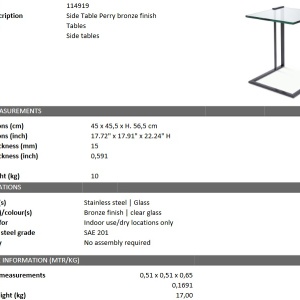 Masuta laterala design LUX Perry bronz 114919 HZ - Img 6
