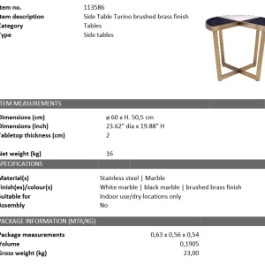 Masuta laterala design LUX Turino 113586 HZ - Img 6