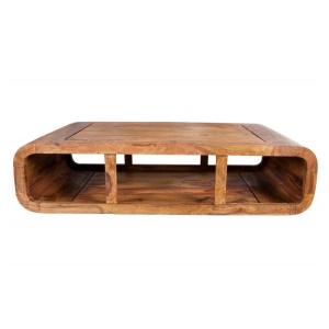 Masuta living din lemn de trandafir, colturi rotunjite Curved II 100cm Sheesham
